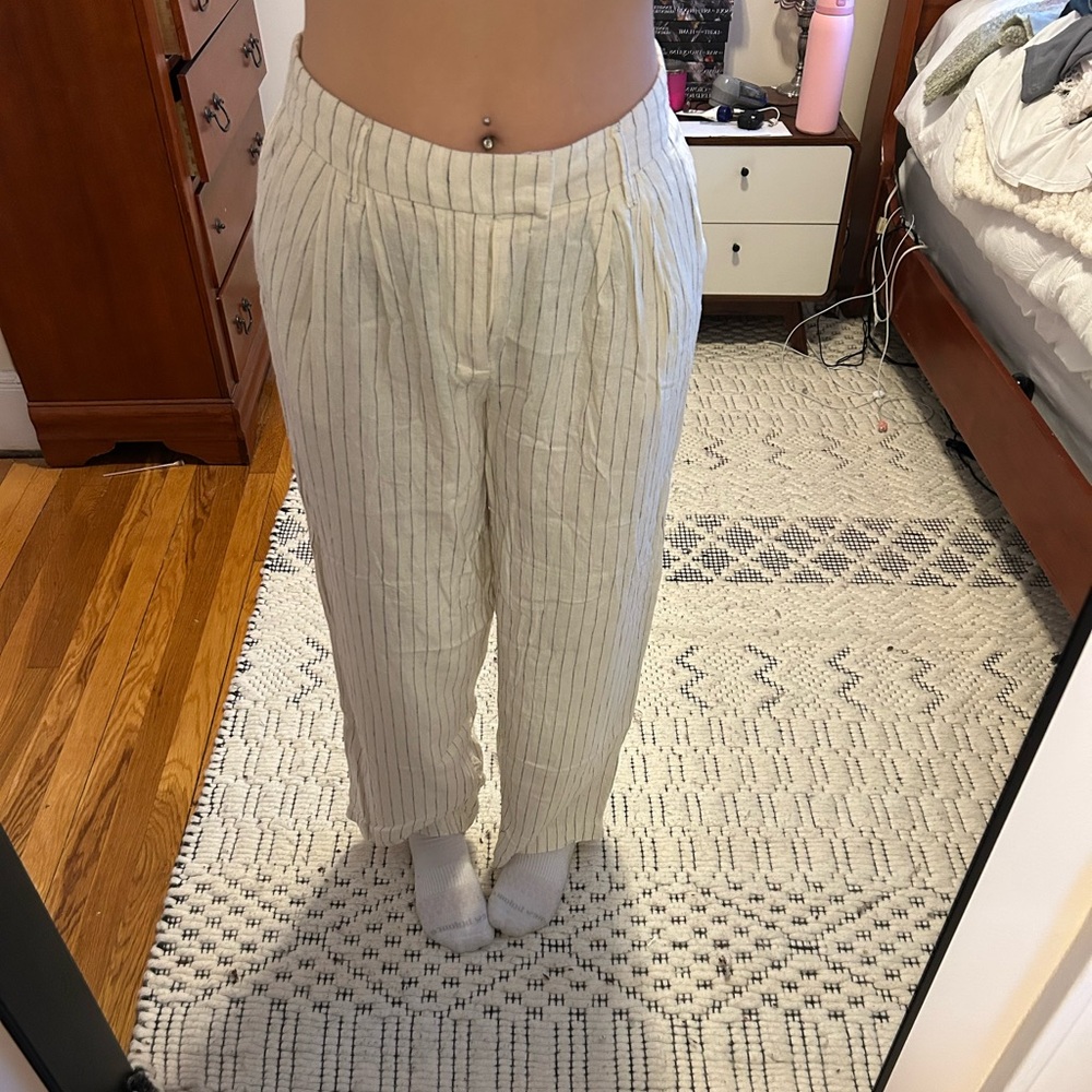 Striped linen trousers